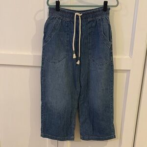 We the People Wide Leg Drawstring Denim Pants - Blue